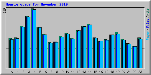 Hourly usage for November 2010