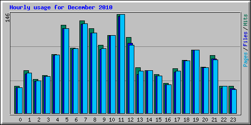 Hourly usage for December 2010